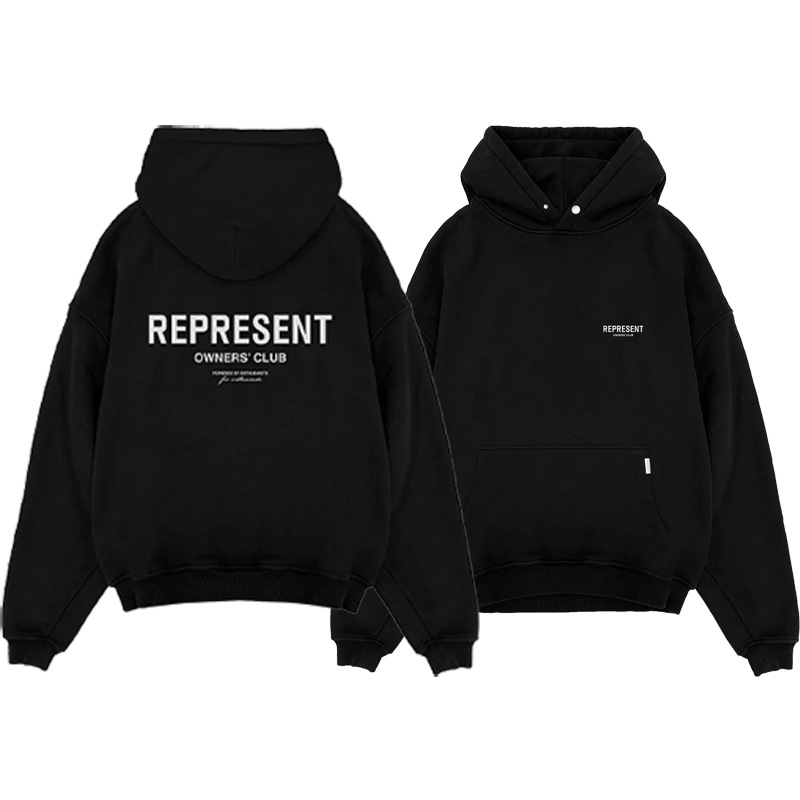 Transfronterizo REPRESENTAR PROPIETARIOS CLUB Terry carta impresión High Street Hombres sueltos suéter con capucha de moda