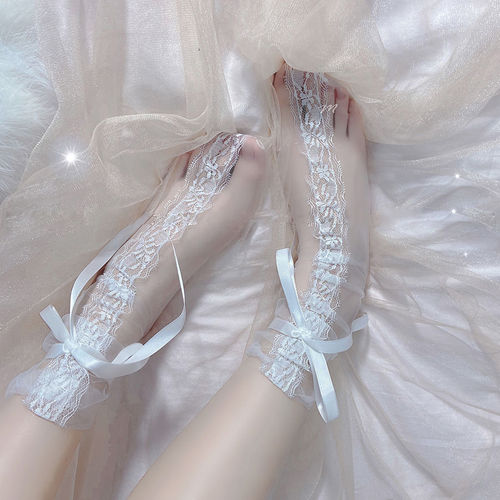 Mesh transparent instep lace lace stockings Japanese jk drawstring fairy mid-calf stockings summer ultra-thin trendy