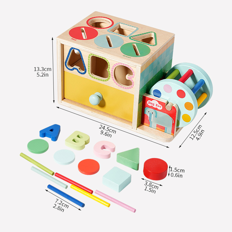 Montessori enseñanza ayuda Educación Temprana Infantil Niño juguetes educativos bebé caja de monedas forma Juego rompecabezas 0-3 años de edad
