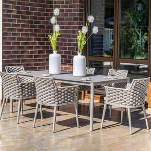 Nordic Outdoor Rattan Table and Chair Combination Villa Garden Balcony Rattan Chair Three-Piece Set Hotel B&B Dining Table and Chairs Wholesale