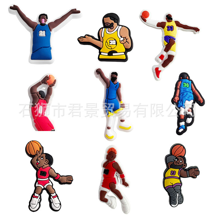 NBA star Lakers basketball Kobe James Jordan Curry hole shoes diy accessories shoes flower shoe buckle
