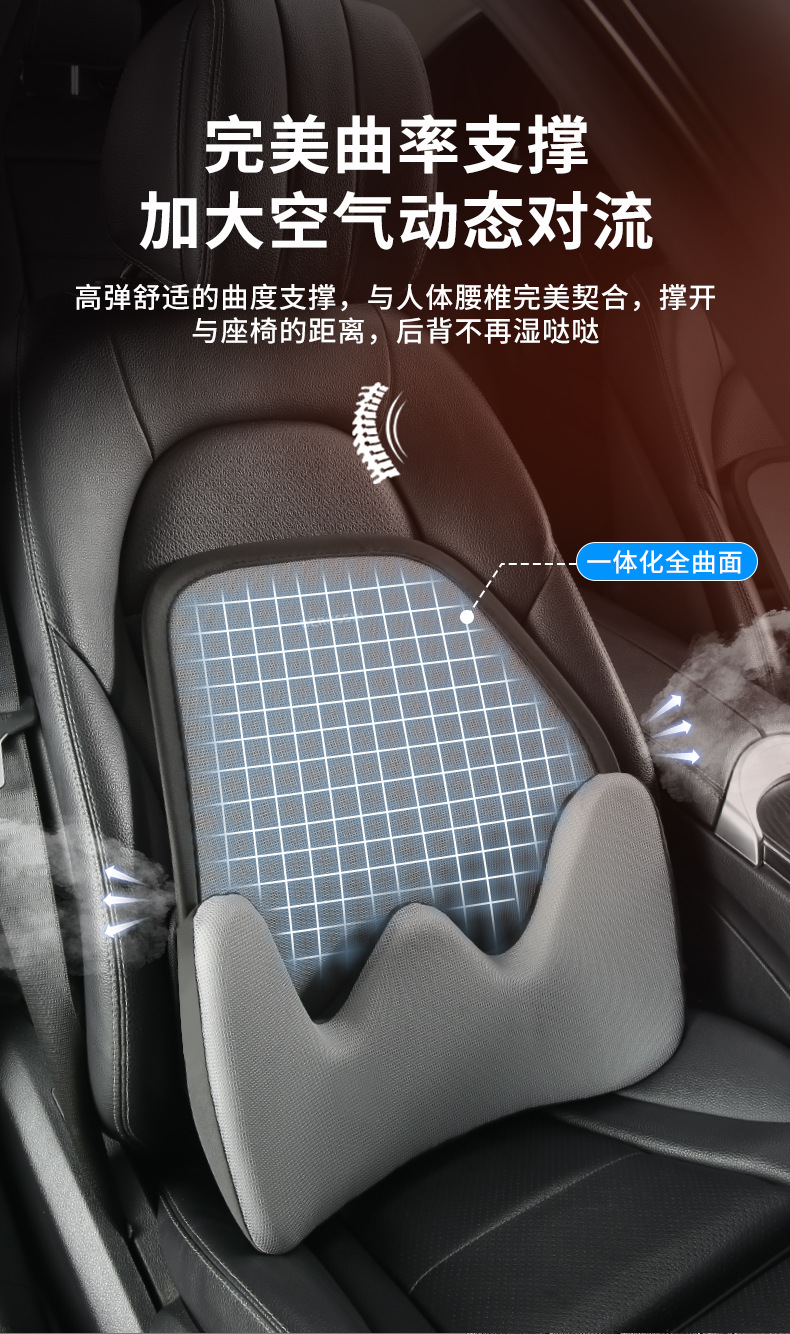 Car Lumbar Support, Aviation-Grade Car Lumbar Cushion, Neck Support Pillow, Car Seat Lumbar Support, All-Season Driving Headrest and Lumbar Support