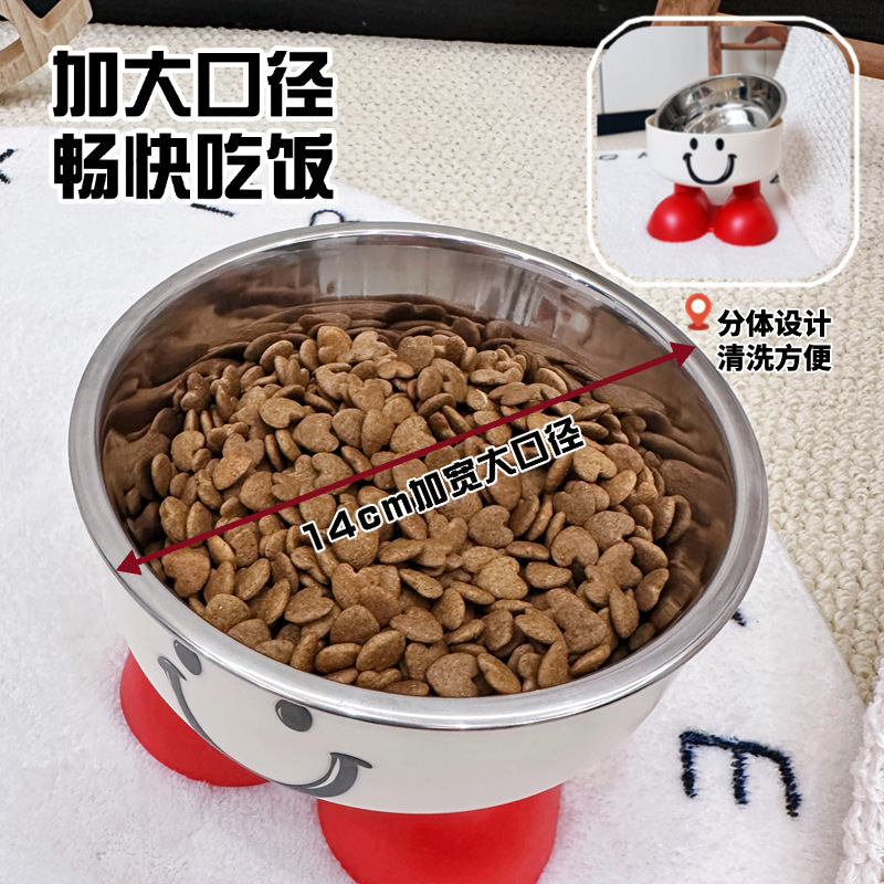 跨境新款宠物碗猫咪护颈高脚碗防打翻猫碗狗狗不锈钢食具狗碗批发|undefined