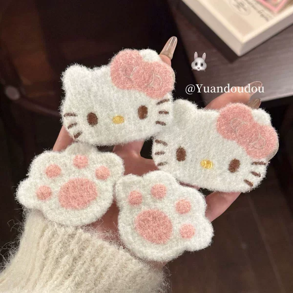 Cute Bowknot Kitten Seamless Bangs Patch Magic Sticker Hair Accessory for Girls, Forehead Side Fringe Organizer Tool