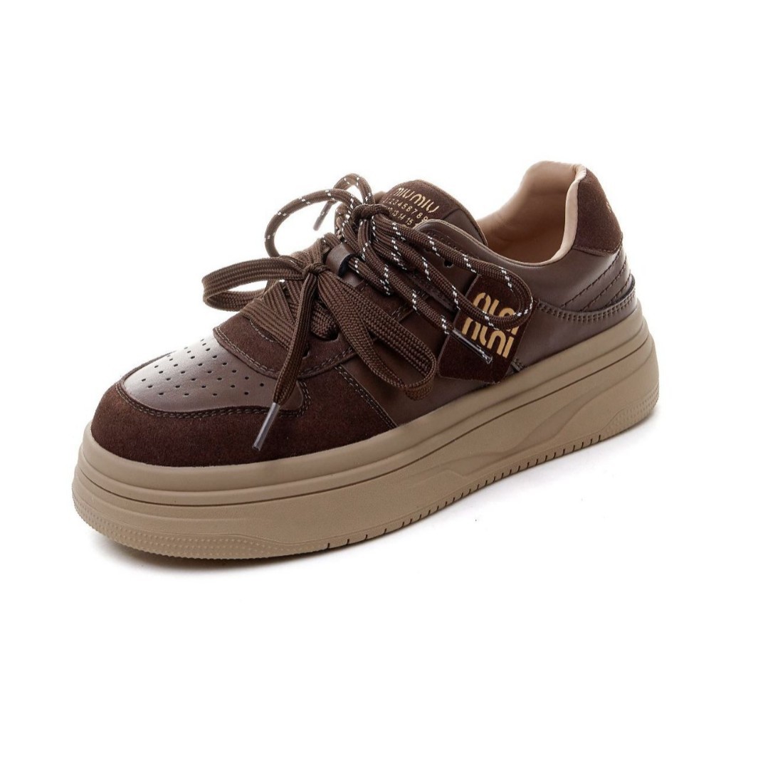 Retro autumn white sneakers platform