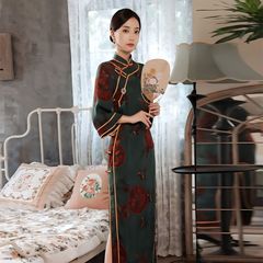 改良版旗袍2025春秋季新款中国风复古老上海优雅气质旗袍连衣裙