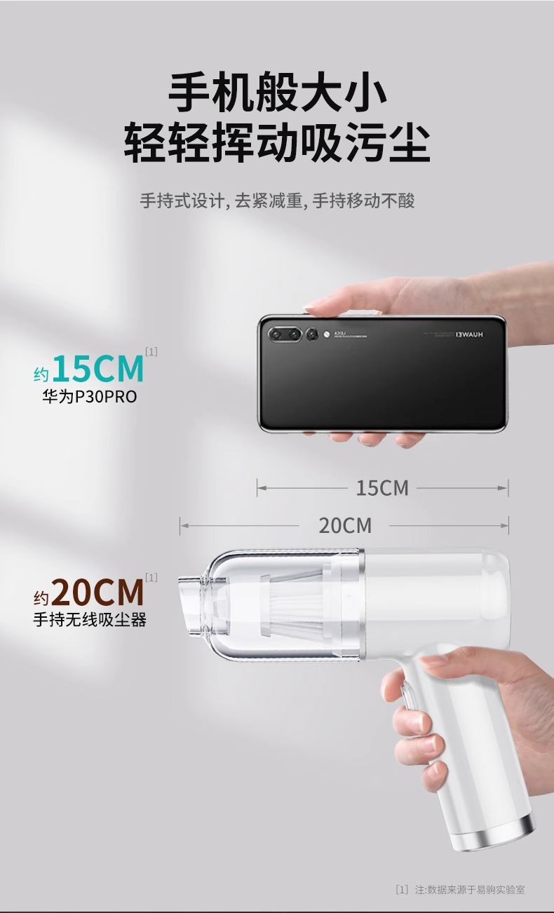 Handheld vacuum cleaner household small mini car Wireless super suction car powerful miniature dust suction artifact