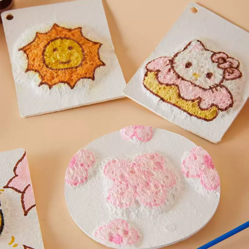 Популярная губка для рисования из пенопласта своими руками, детская творческая ручная работа, стерео пенопластовая бумага, белая компрессованная древесная целлюлоза, хлопок