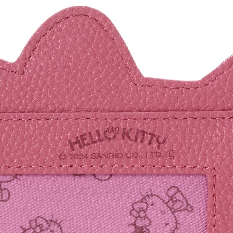 Hello Kitty50周年蝴蝶结格纹收纳卡包可爱卡通大脸造型链条包挂|undefined