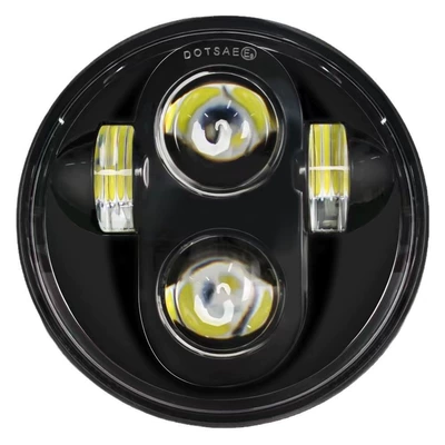 Suitable for 5.75inch Harley x48, Dyna 883R7501200, Benda 250 motorcycle modified LED front headlights (Motorcycle headlights, headlights) - 1-piece-575inch-black-base-matte-4-bead-standard-style-harley-motorcycle-headlight