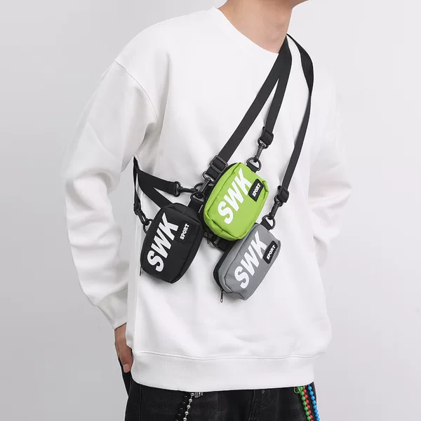Trendy Brand Crossbody Bag Cool Men's and Women's Hanging Bag Mini Coin Purse Earphone Bag Hip-hop Personalized Small Satchel Card Bag Key Bag