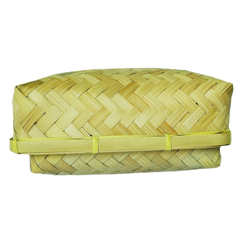 Caja de Bambú Tejido con Tapa Hecho a Mano para Empaque de Zongzi y Pasteles de Luna image 1