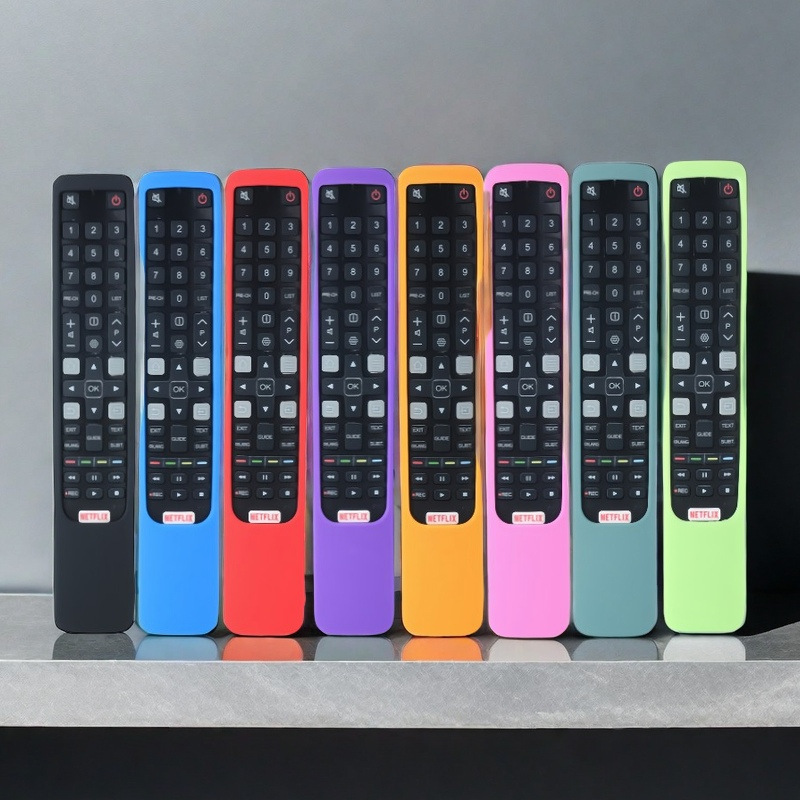 TCL RC802N 外国貿易バージョンのリモコンシリコン保護カバーに適した厚いレザーテクスチャ落下防止発光カラー|undefined