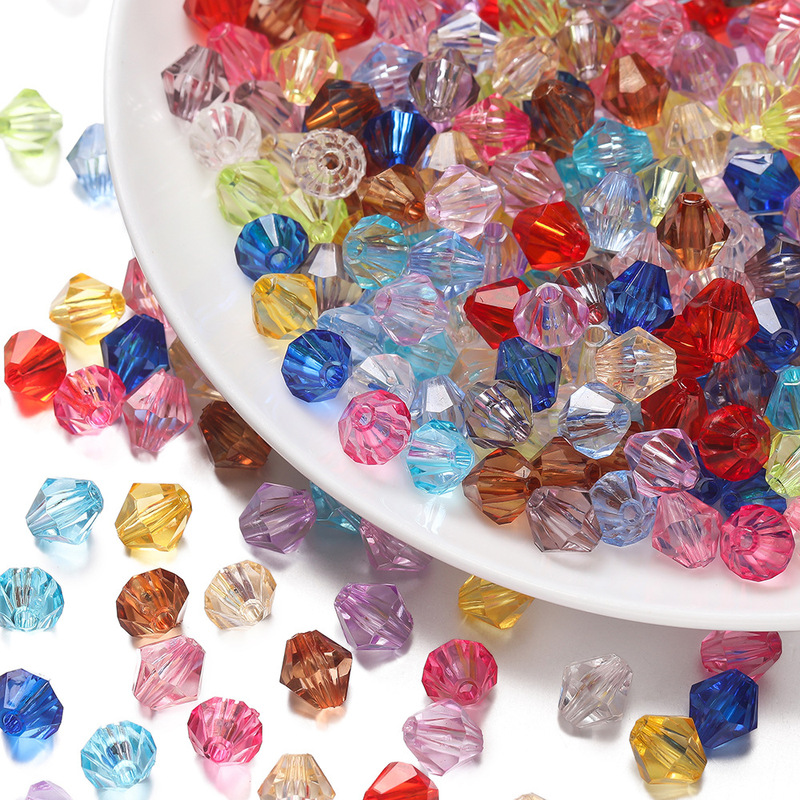 Acrylic Mixed Color Pointed Beads Faceted Rhombus Beads DIY Handmade Loose Beads Material Package Jewelry Accessories Acrylic Mixed Color Pointed Beads Faceted Rhombus Beads DIY Handmade Loose Beads Material Package Jewelry Accessories
