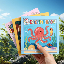 跨境儿童绘画涂鸦涂色宝宝画画本可撕内页益智填色图画册玩具现货