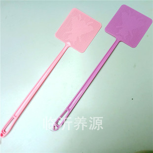 Square head fly swatter thick plastic mosquito swatter long handle plastic fly swatter one yuan store supply