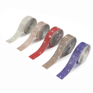 Order Cross-Border Self-Adhesive Rhinestone Strips DIY Drill Strips Self-Adhesive Rhinestone Stickers Clothing Shoes Hot Rhinestone Stickers
