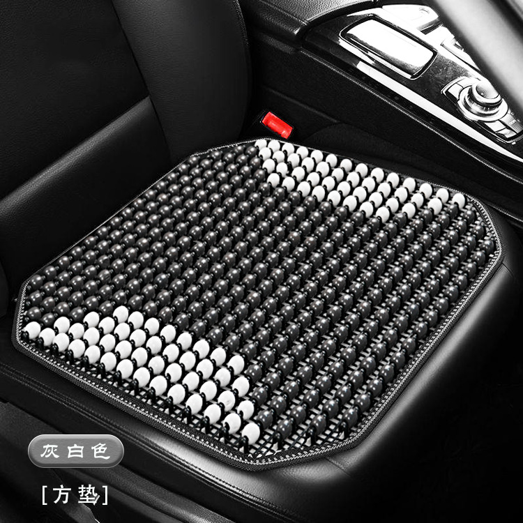 Cross-Border Hot-Selling Summer Wooden Bead Car Seat Cushion, Non-Fading Water-Based Paint Beads, Cooling Cushion, Summer-Specific Massage Bead Lumbar Support