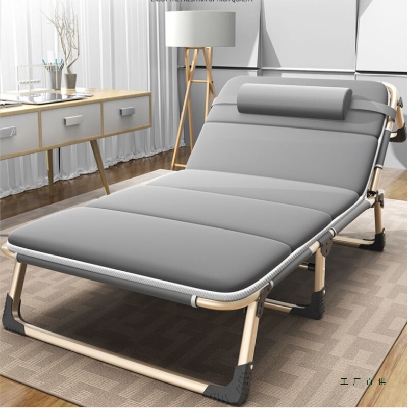 1.0m Iron Frame Cooling Bed Rental Room Canvas Single Bed Temporary Nap Hospital Recliner Compact Simple Foldableing Bed
