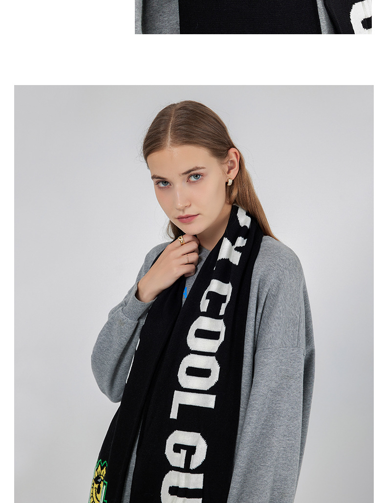 INS Personalisierter Fan-Schal für Herren und Damen Herbst und Winter Neuer gestrickter Buchstaben-Jacquard-Imitat-Kaschmir-Langer Schal_voghion.com