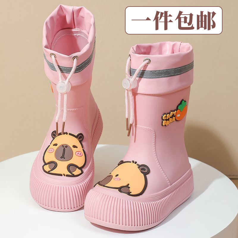 Zapatos de lluvia 2026 nuevos zapatos de agua de moda para mujeres padres e hijos de tubo corto antideslizante a prueba de agua y desgaste, zapatos de goma de lluvia image 12