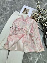 南油女装轻奢人丝提花重工绣花拼貂毛棉服水貂毛名媛上衣冬国