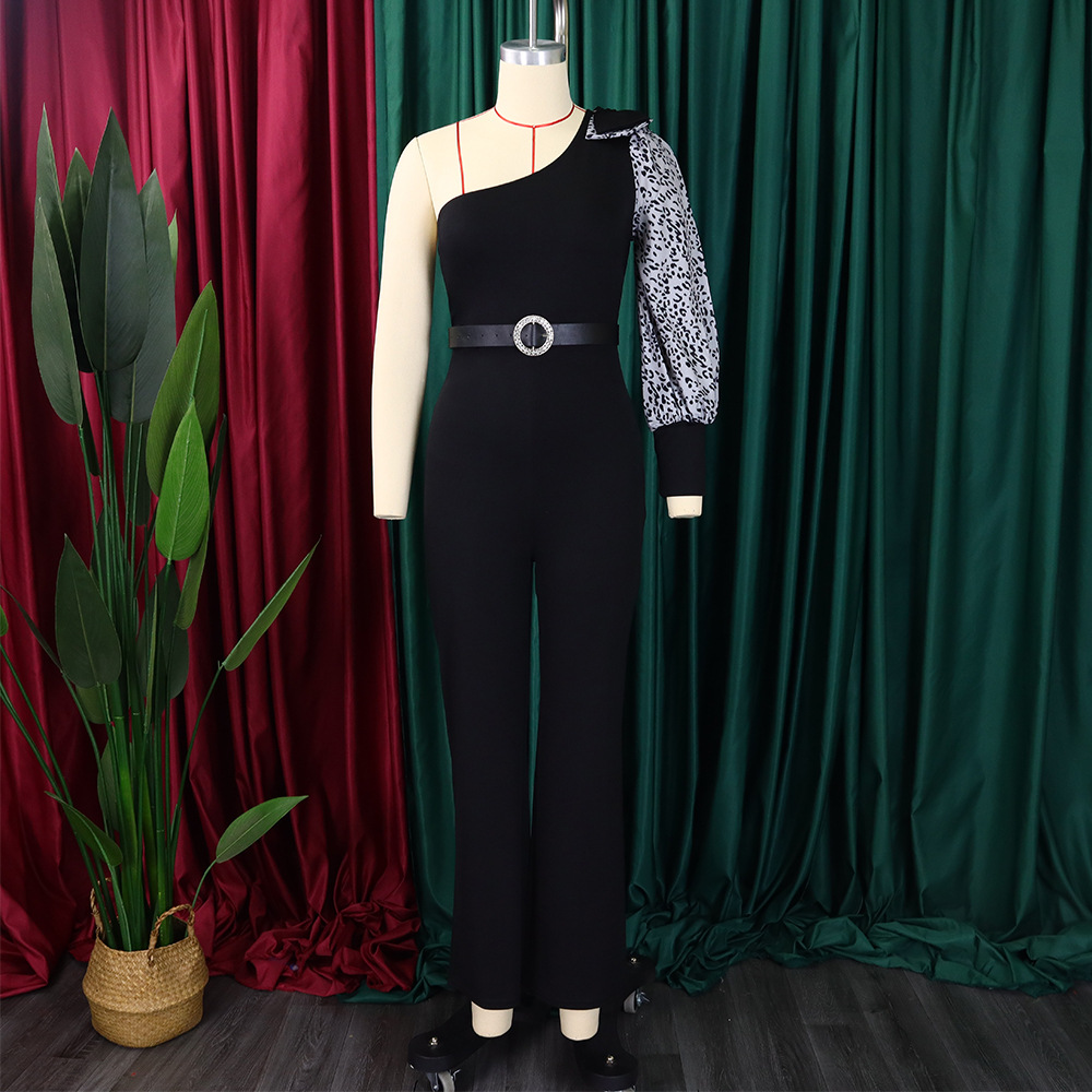 Women's Jumpsuits Rompers One Shoulder High Waist Wide Leg Elegant_voghion.com