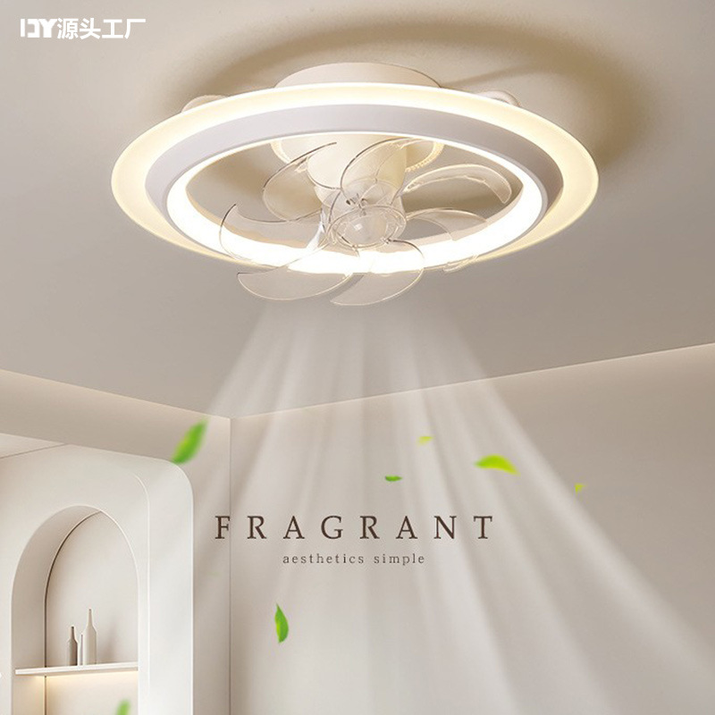 Intelligent fan lamp 360 degree shaking head master bedroom ceiling lamp modern simple room restaurant integrated electric fan led lamp