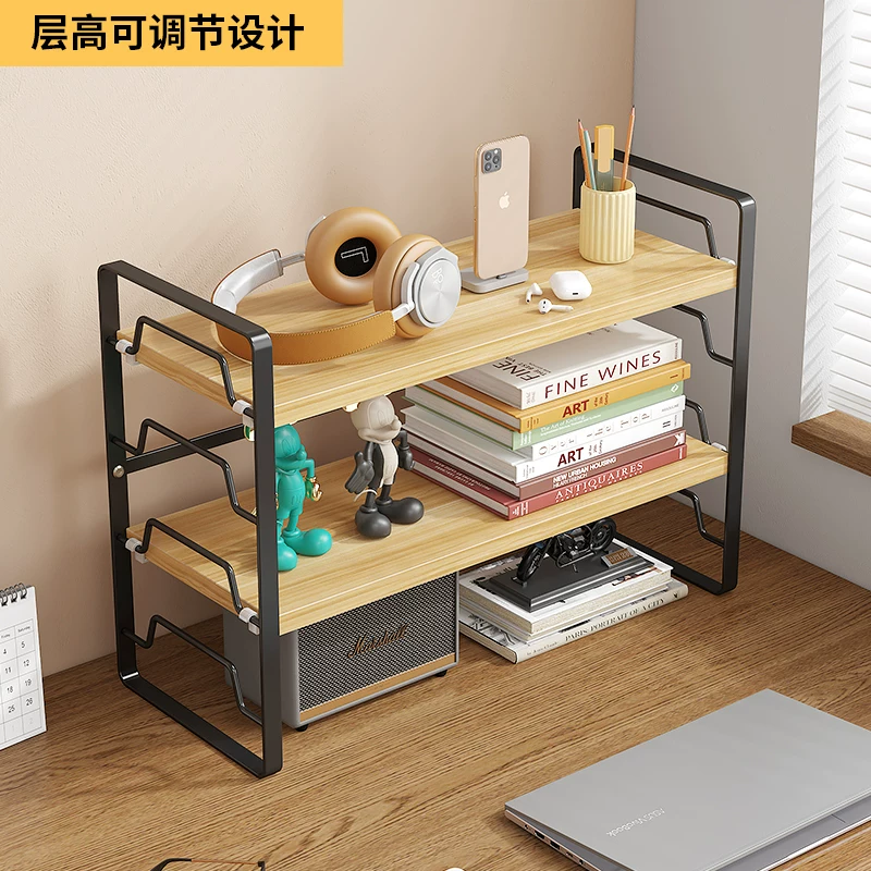 Письменный стол многоуровневый стеллаж для хранения настольная полка маленькая книжная полка стальной этажерка для студенческого общежития