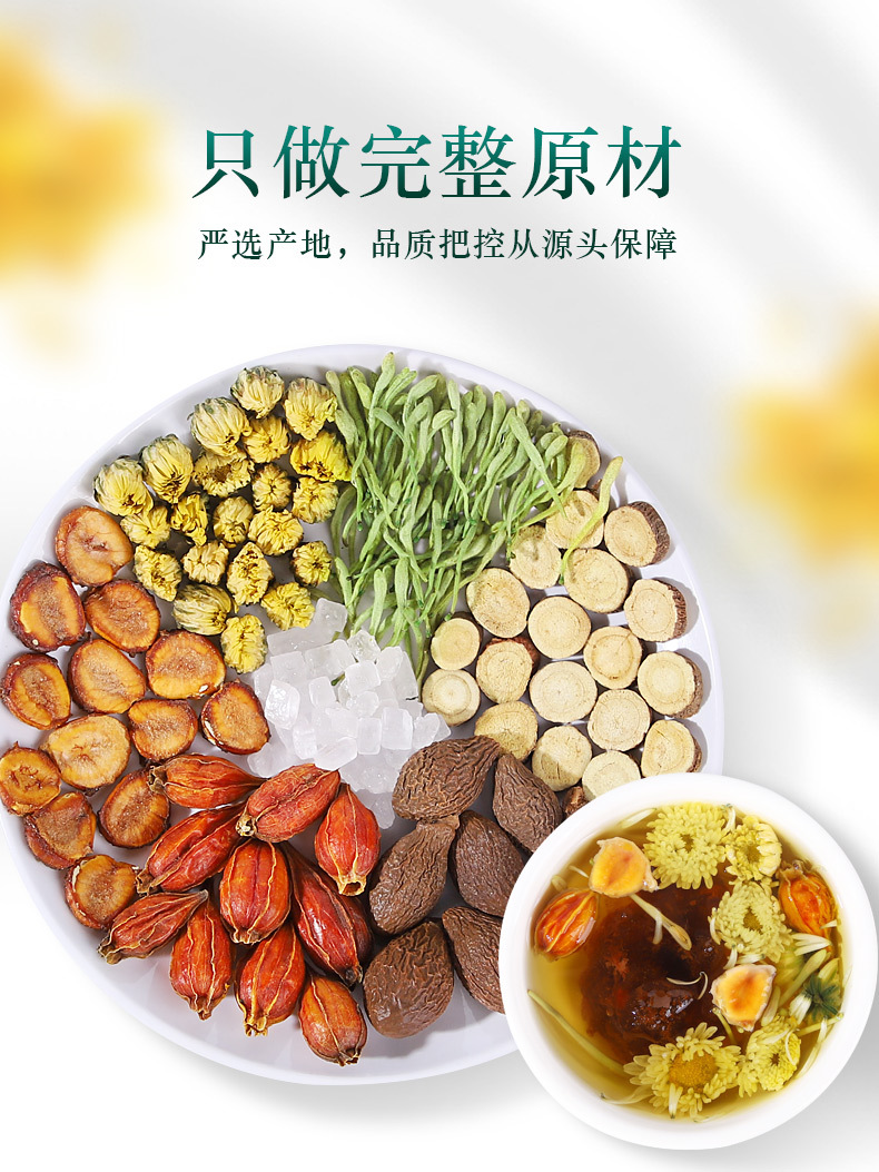 Luo Han Guo Clear Throat Herbal Tea with Monk Fruit Honeysuckle Loquat Pear Chrysanthemum 20 Teabags 200g quality and texture