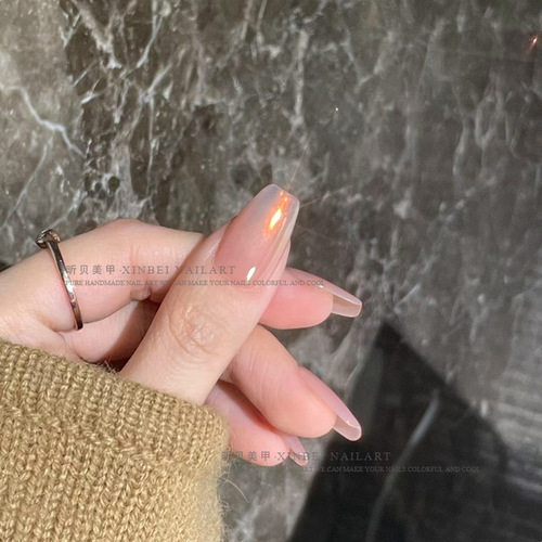 Top floor daughter white moonlight high-end sense gentle nude color pure lust moonlight powder simple handmade wearable nail polish