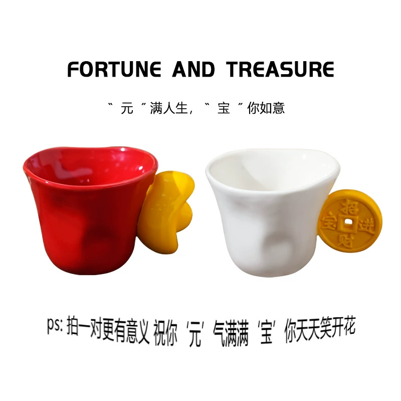Gift box, ceramic bar, cute tea cup for beloved, for luck, Birthday gift