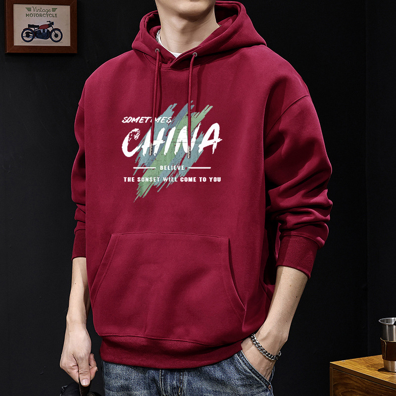 420g estilo japonés guapo chaqueta impresa con capuzas primavera y otoño suelta chaqueta de pareja de estudiantes
