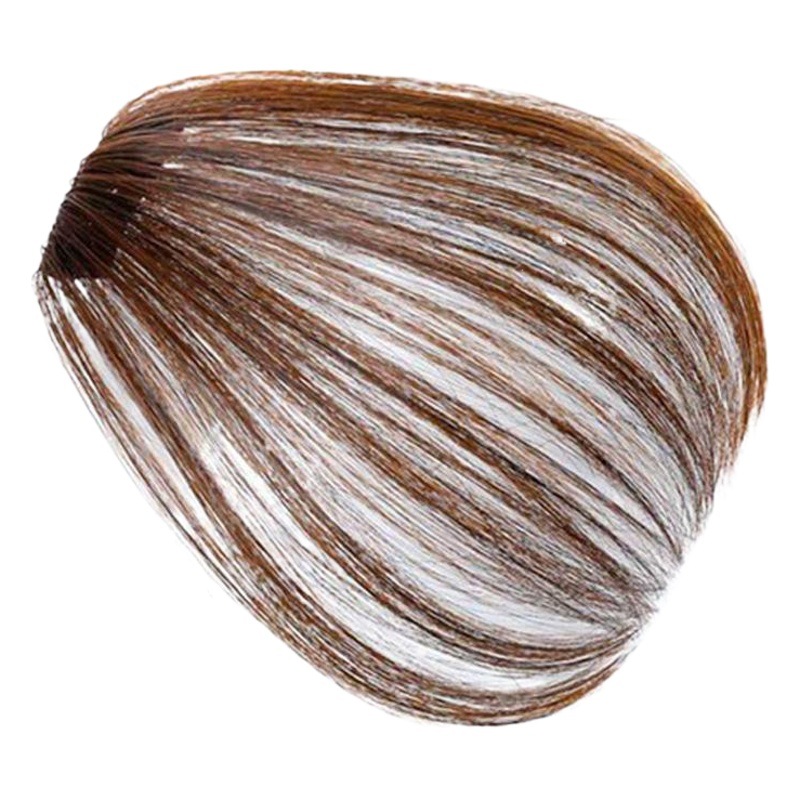 Air Bangs Hairpiece for Women with Sideburns, Lightweight, Breathable, Natural, Invisible, Straight Bangs Hair Patch for Women to Cover Hairline