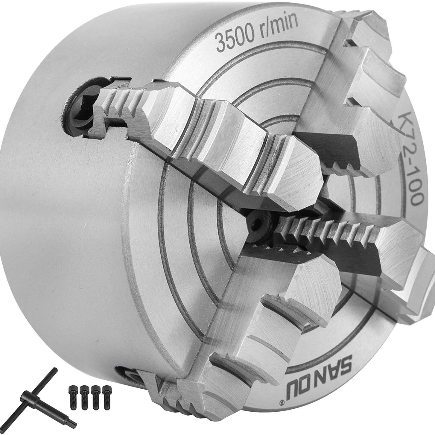 K72-100 四爪卡盘/四爪单动卡盘/车床四爪卡盘直径100mm