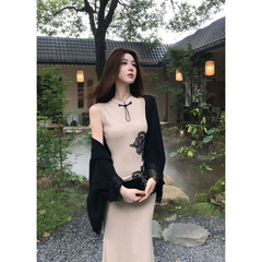 新中式气质国风无袖旗袍连衣裙2025秋季新款时尚女装高级禅意套装