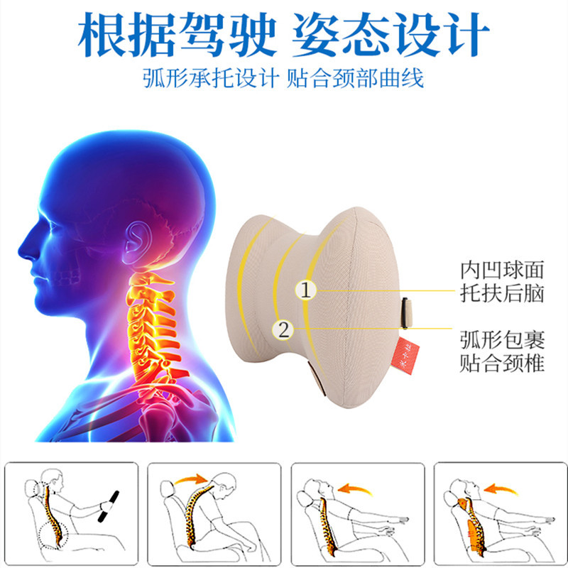 (2개) 자동차 머리 받침 목 베개 메모리면 베개 자동차 좌석 목 베개 자동차 자궁 경부 베개 요추 지원 도매