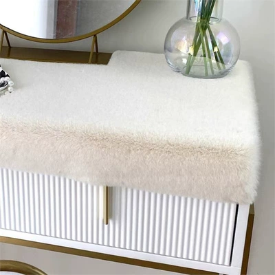 Live-Streamed Clothing and Accessories, Fur Wool pad - 60x90cm-cream-white
