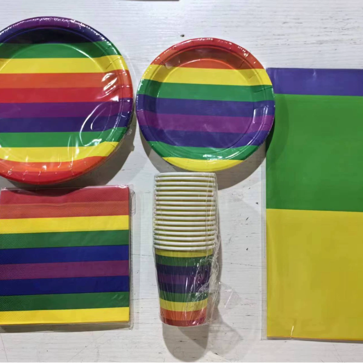Rainbow тарелка для ужина, одноразовая посуда, салфетки, набор, новая коллекция, оптовая продажа