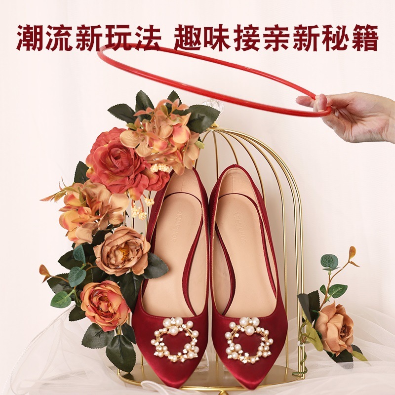 鸟笼婚鞋盒diy展示架盒子带锁套圈氛围感水晶盒结婚游戏道具|undefined