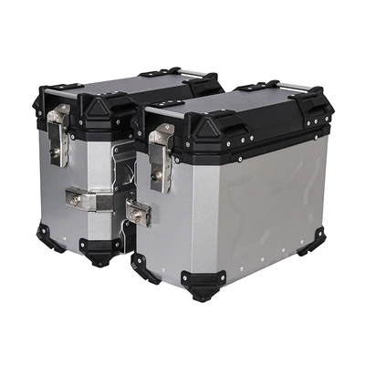 Box Supplies Motorcycle Suitcase Three – Motorcycle trunk - 38l-embossed-side-boxblack-silver