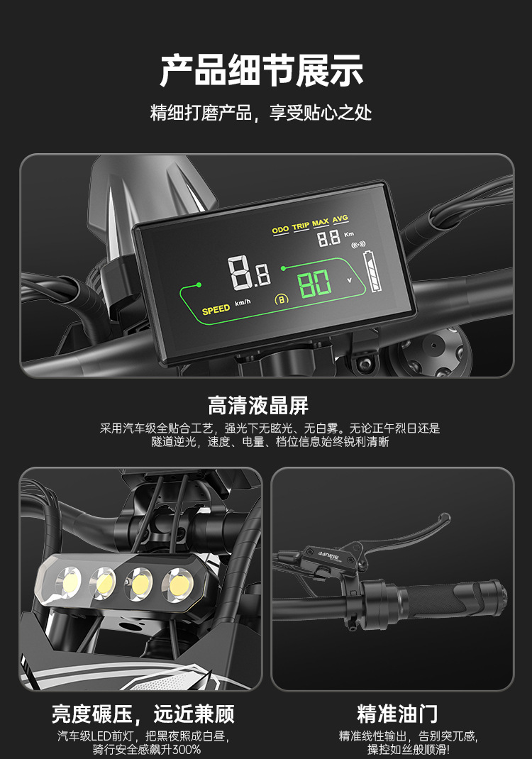 Overseas Warehouse Dropshipping Electric Motorcycles, Factory Private Model, In-Stock City Commuter Vehicles, Two-Wheeled Off-Road Mountain Bikes