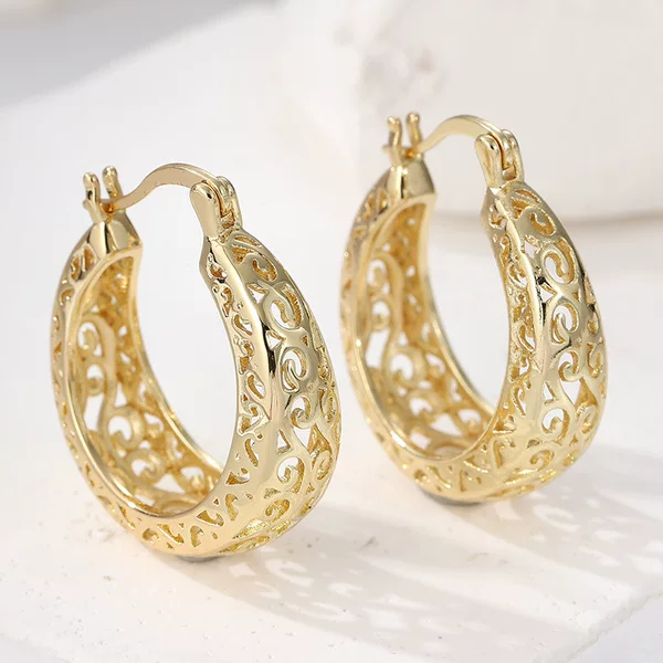 Morning Moon Cross-Border Earrings with Tassel Design, Floral Hoops, Bulk Discount, Bohemian Style