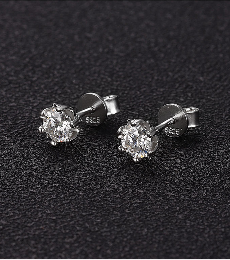 Holiday, Daily Occasion 1 Pair 925 Sterling Silver Moissanite Moissanite Earrings Geometric Ear Studs