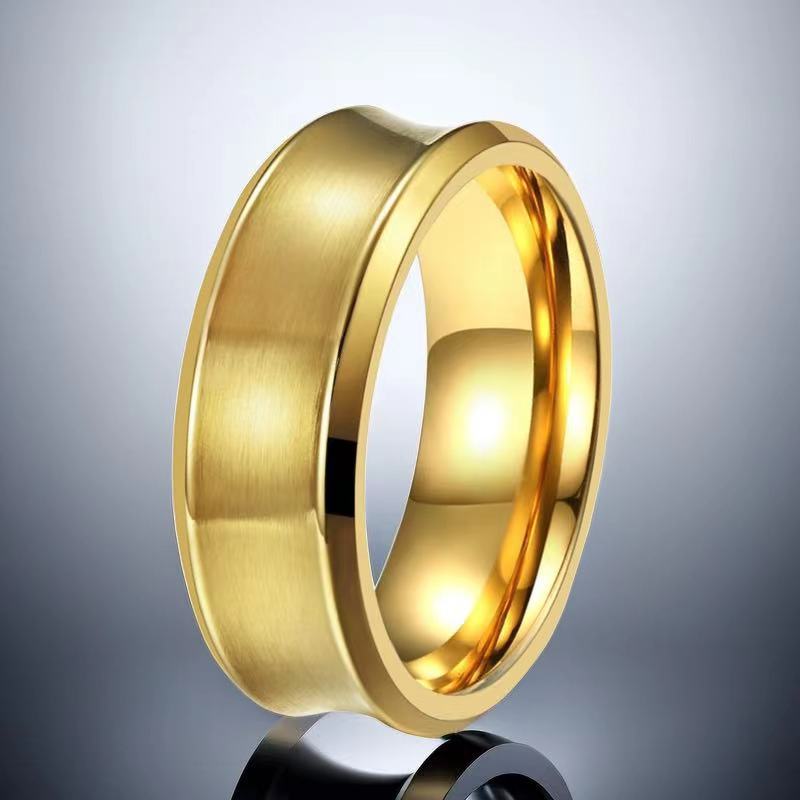 Holiday Occasion Titanium Steel Material Customization Laser Engraving, Solid Color Pattern Vacation Classic Style Solid Color Titanium Steel Plating Men's Rings Men Band Rings