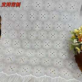 新款超美须须棉布打孔9088底部满幅玫瑰花须须花型女装连衣裙布料