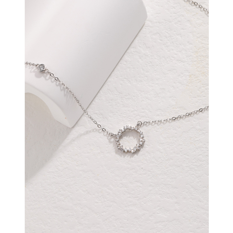 925 anillo de plata collar diamantes luz femenina lujo nicho diseño avanzado sentido cadena clavícula 520 Día San Valentín para novia