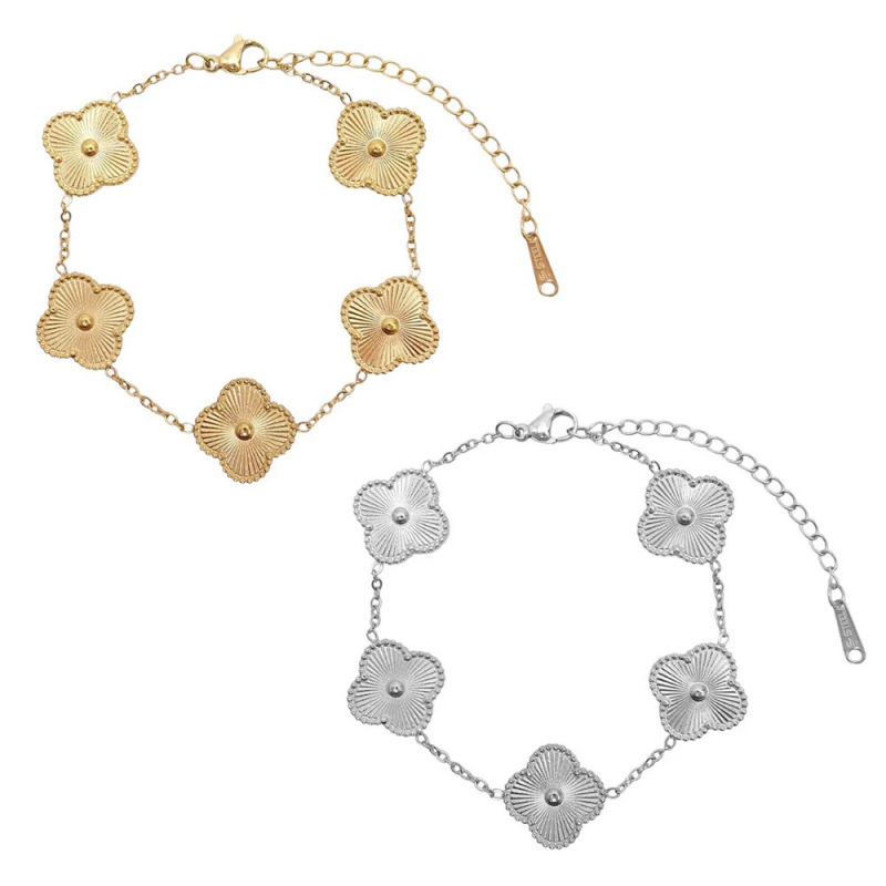 Customized High-End Four-Leaf Clover Bracelet for Women, 2025 New Trendy Titanium Steel Non-Fading Jewelry with a Light Luxury Vibe
