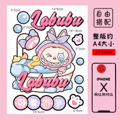 LABUBU行李箱贴纸防水不留胶高级感凹凸面旅行箱改造专用装饰贴纸