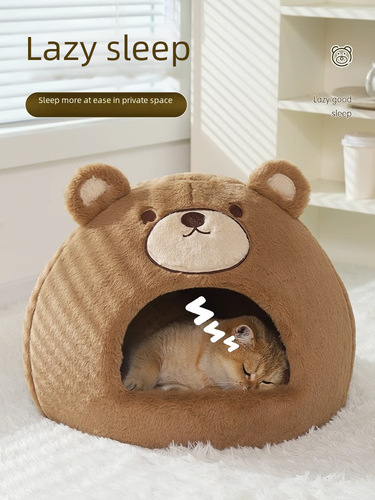 Cat kennel is warm in winter, enclosed for sleeping, dog kennel for all seasons, pet sofa, cat bed, winter cat house